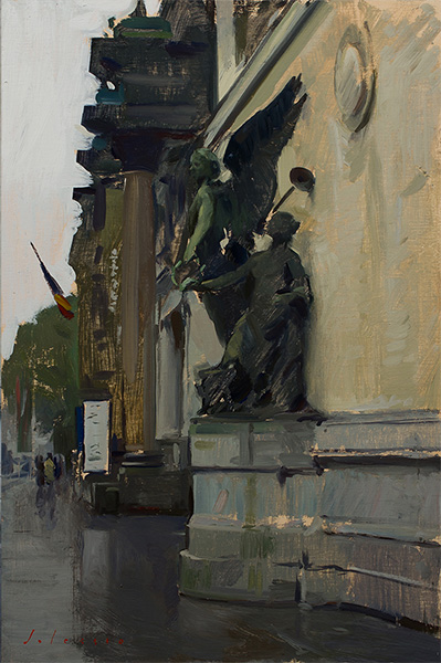 Plein air painting of the Fin-de-Siècle Museum in Brussels.